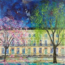 Cheltenham Trot by Katharine Dove - Original Painting on Box Board sized 30x30 inches. Available from Whitewall Galleries